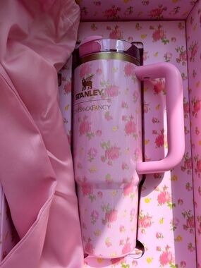 Stanley Pink Floral Gift Box with Gold Logo and Ribbon Love Shack Fancy NWT